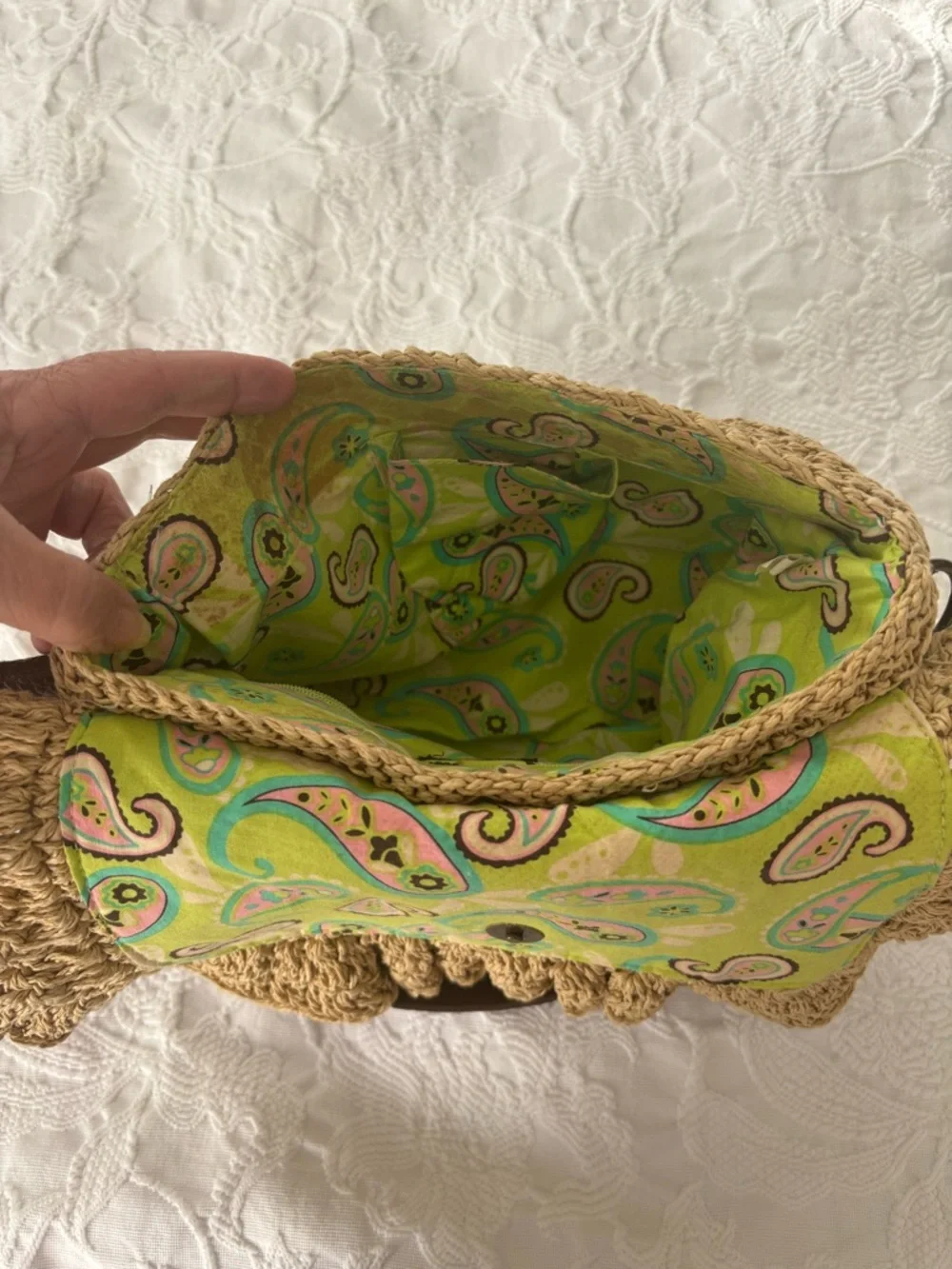 Maggi B Handwoven Raffia Shoulder Bag - Picture 3 of 6